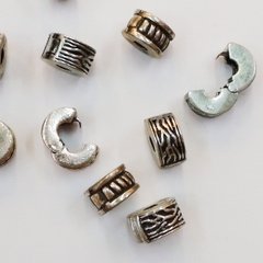 Застежки для браслетов типа Пандора, серебристые, разных форм, 10х6 mm