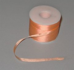 Стрічка для вишивання, натуральний шовк, оранжева, 4 мм