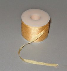 Стрічка для вишивання, натуральний шовк, персикова, 4 мм