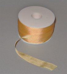 Стрічка для вишивання, натуральний шовк, персикова, 13 мм