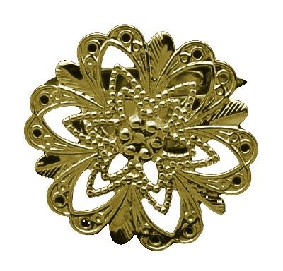 Основа під кільце філігранна, у вигляді квітки, кольору бронзи, d=18 mm