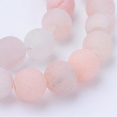 Рожевий авантюрин, намистини з натурального каменю, матові, круглі, d= 10 mm