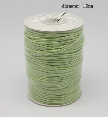 Шнур хлопковый с полимерной оплеткой, салатовый, d=1.5 mm