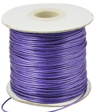 Шнур бавовняний, з покриттям, фіолетовий, для плетіння браслетів Шамбала, 1 mm